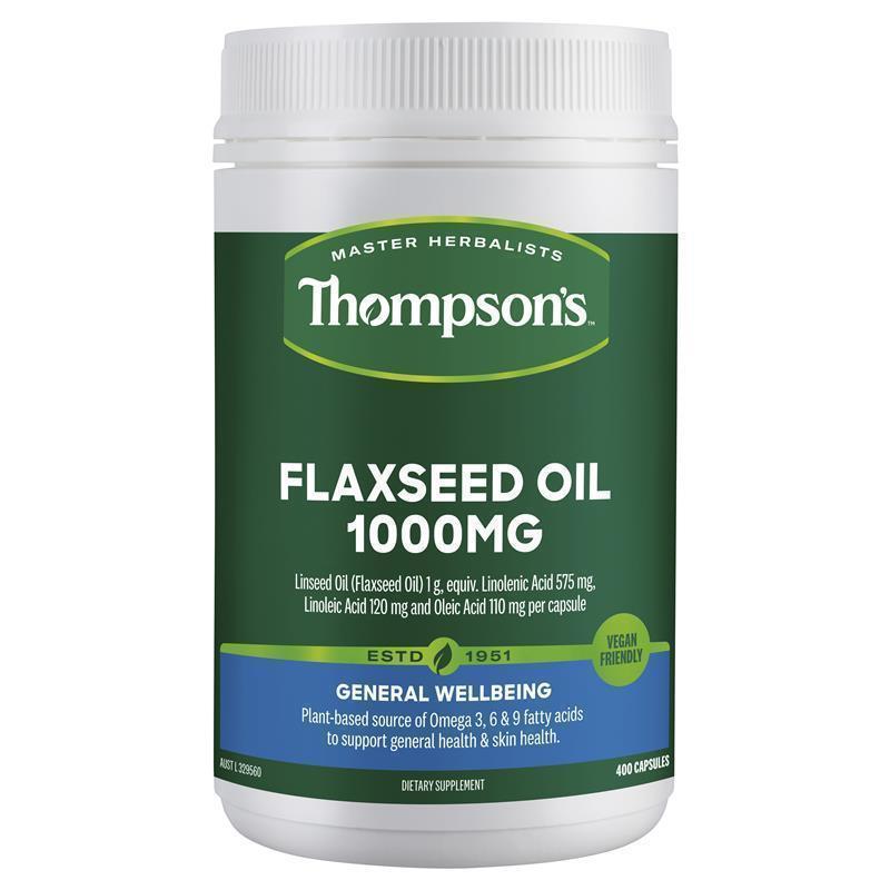 Thompson's Flaxseed Oil 1000mg 400 Capsules