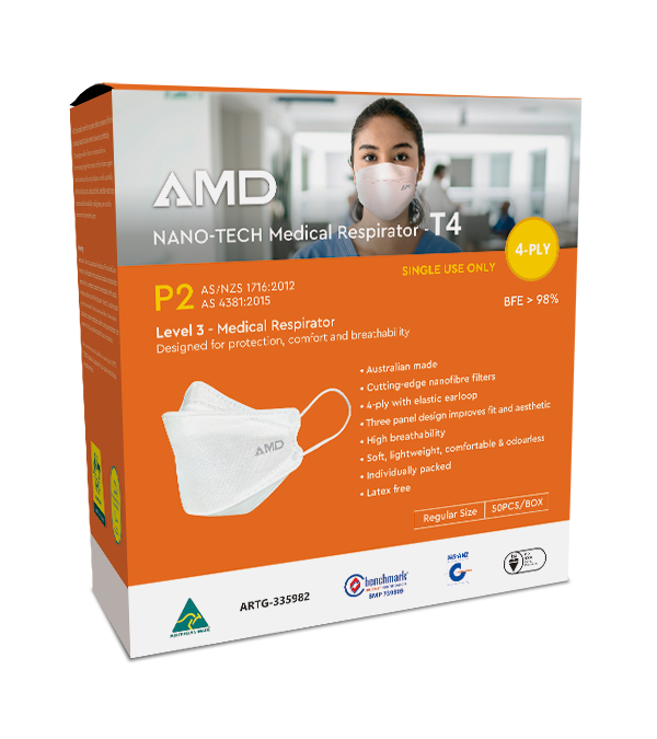 AMD P2 (N95) 纳米技术 4 层颗粒物呼吸面罩