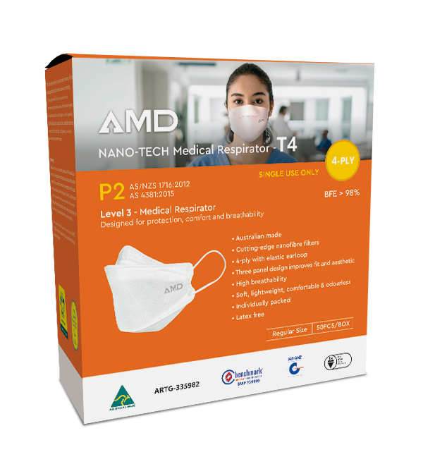 AMD P2 (N95) Nano-tech 4 Layer Particulate Respirator Masks