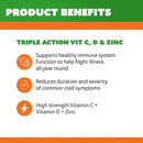 Cenovis Chewable Triple Action Vit C, D & Zinc  60Chewable tablets
