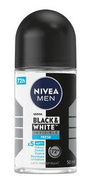 Lăn Khử Mùi NIVEA MEN Black & White Fresh Bảo Vệ 72 Giờ