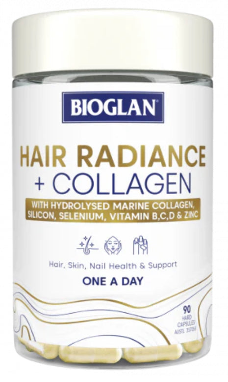 Bioglan 头发光彩 + 胶原蛋白 90 粒胶囊