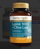 Herbs Of Gold Lysine 1000 + Olive Leaf 100 Tablets