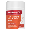 Nutra-Life High Strength Vitamin C & D + Zinc 60 Tablets