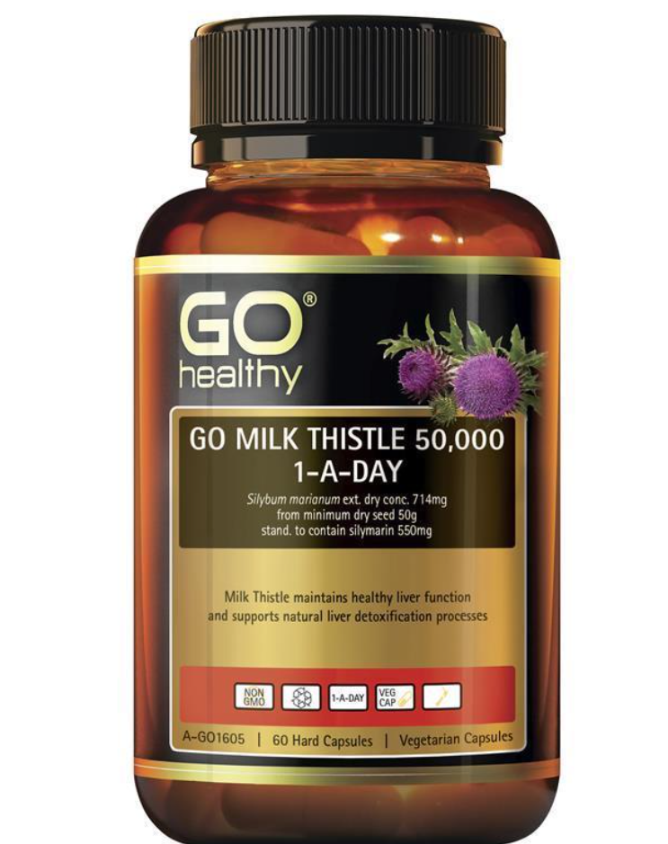 GO Healthy Milk Thistle 50000mg 1-A-Day 60 Vege Capsules