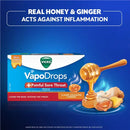 Vicks VapoDrops + 蜂蜜缓解喉咙痛含片 16片