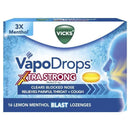 Vicks VapoDrops + 止咳特强柠檬薄荷劲爆味16含片
