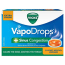 Vicks VapoDrops + 鼻窦充血蜂蜜薄荷味含片 16片