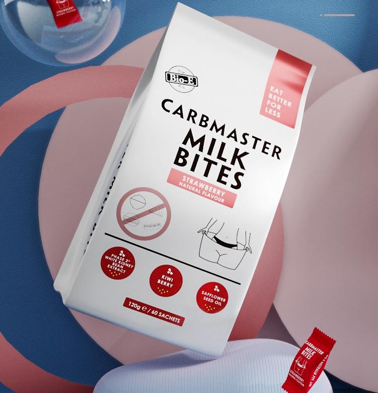 Bio-E CarbMaster牛奶咬草莓味60包120g