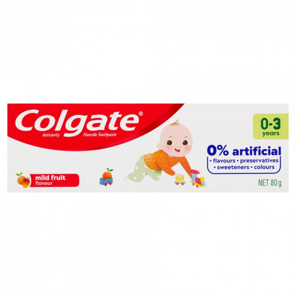 Colgate Kids Anticavity Fluoride Toothpaste 0-3 Tuổi Vị Hoa Quả Nhẹ 80 –  Better Value Pharmacy Box Hill