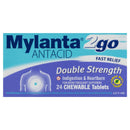 Mylanta 2Go Antacid Double Strength Tablets Lemon Mint 24 Pack