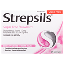 Strepsils 喉咙痛缓解锭剂无糖草莓 36 包