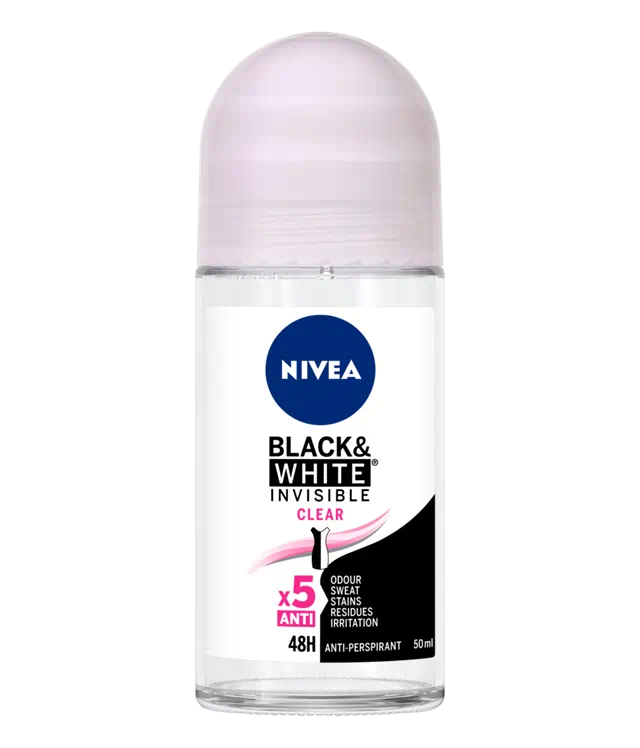 NIVEA BLACK & WHITE INVISIBLE CLEAR CLEAR ANTI-PERSPIRANT ROLL-ON 50ml