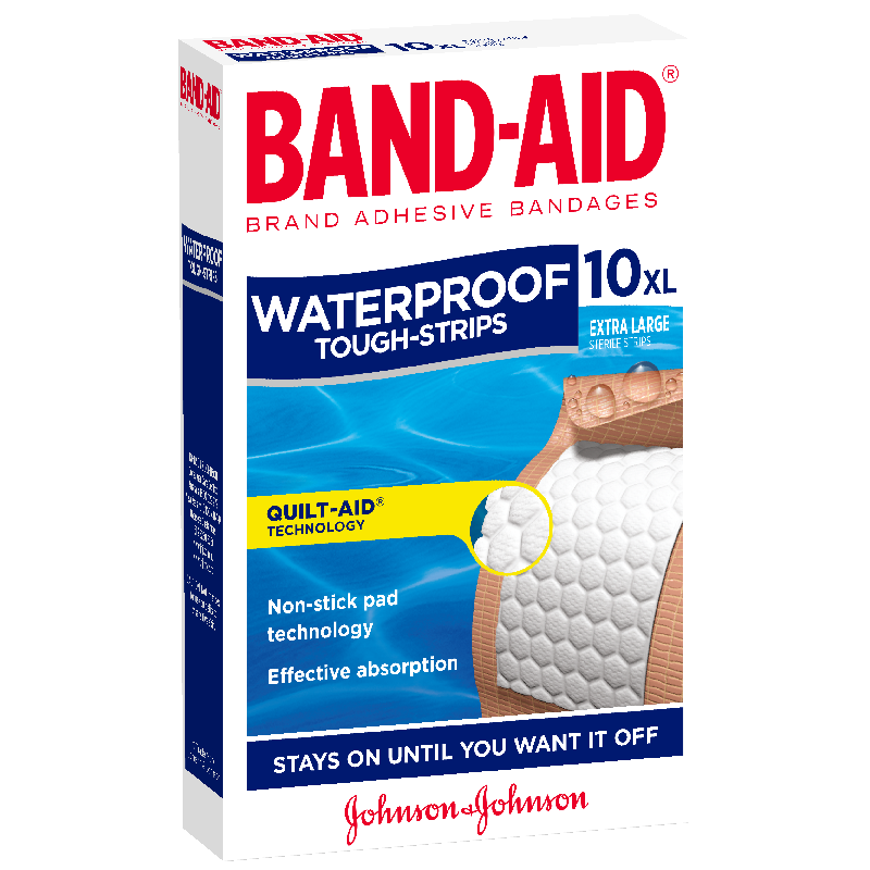 BAND-AID Tough Strips Waterproof Extra Large 10s