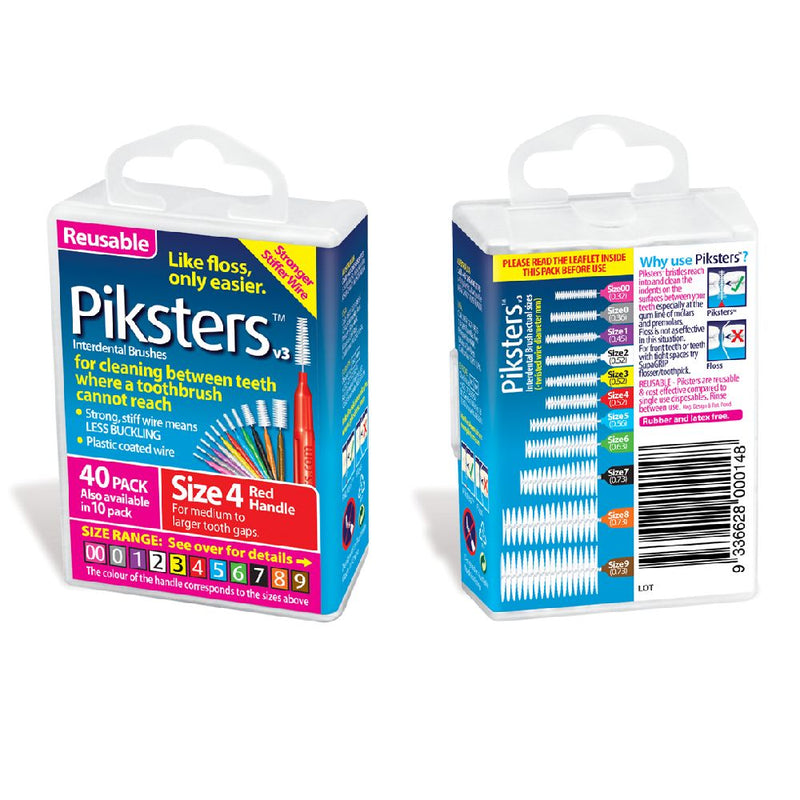 Piksters 40 Pack Size 4 - Red
