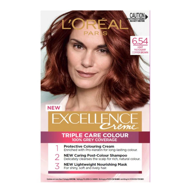 L'Oreal Excellence Creme 6.54 Màu tóc nâu đồng nhạt màu gụ