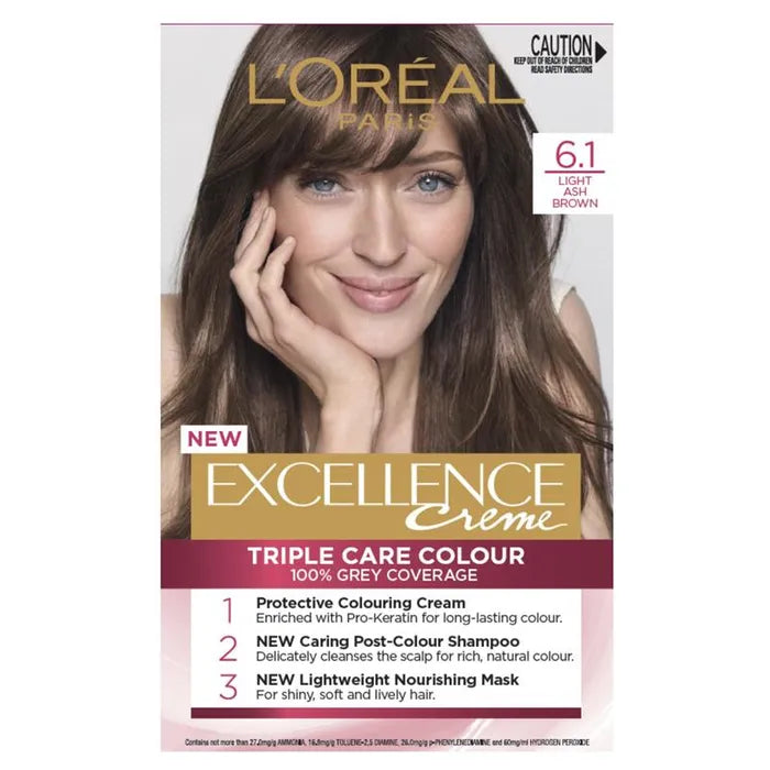 L'Oreal Paris Excellence Creme Hair Color 6.1 Light Ash Brown