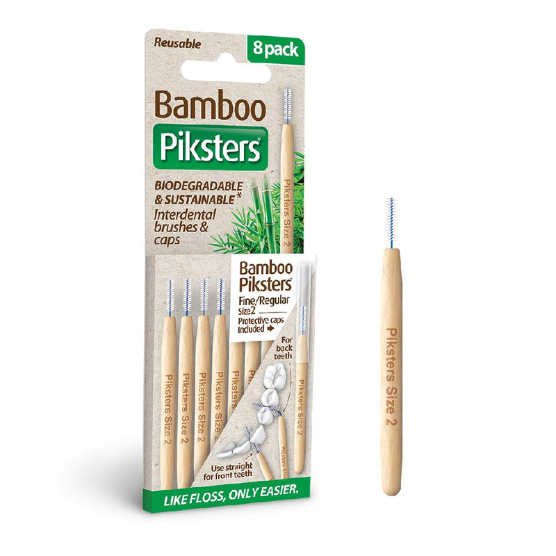 Piksters Bamboo 8 Pack Size 2 - White