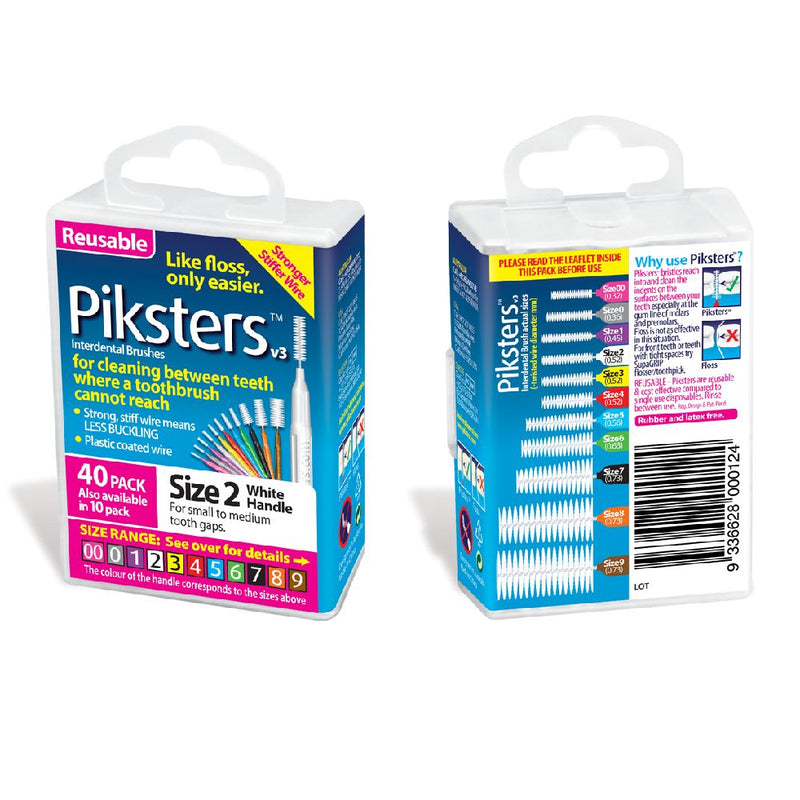 Piksters 40 Pack Size 2 - White