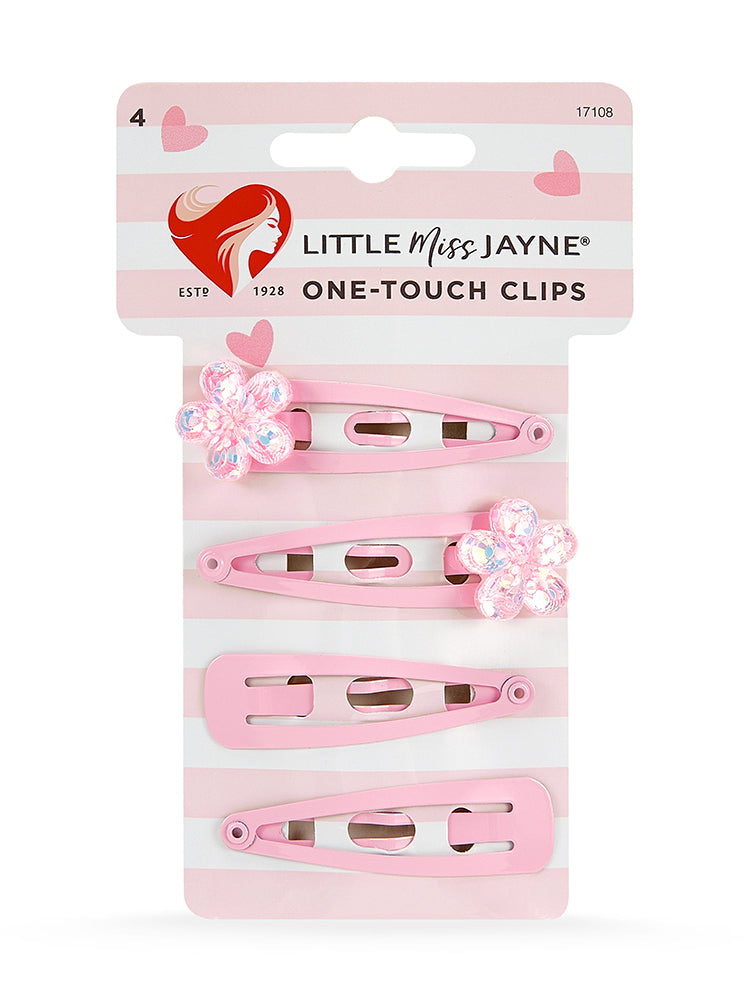 LADY JAYNE FLOWER GEM ONE TOUCH CLIPS 4 PACK (NO: 17108)
