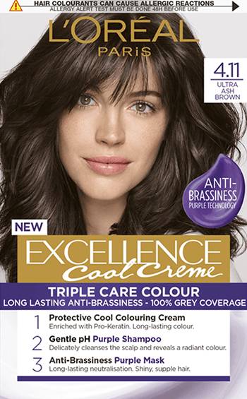L'Oreal Paris Excellence Cool Creme Permanent Hair Color 4.11 Ultra Ash Brown