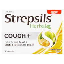 Strepsils Herbal Cough+ Honey Lemon