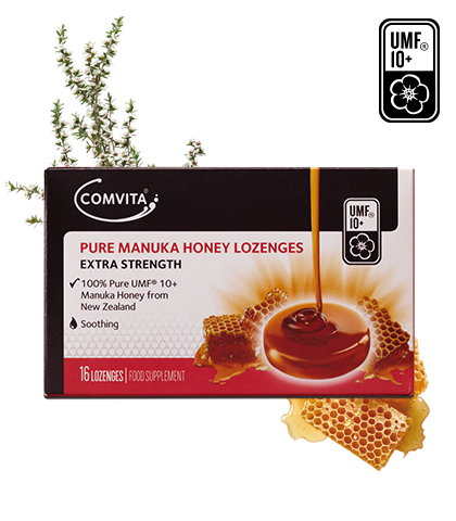 COMVITA Viên ngậm mật ong Manuka nguyên chất tăng cường sức mạnh
