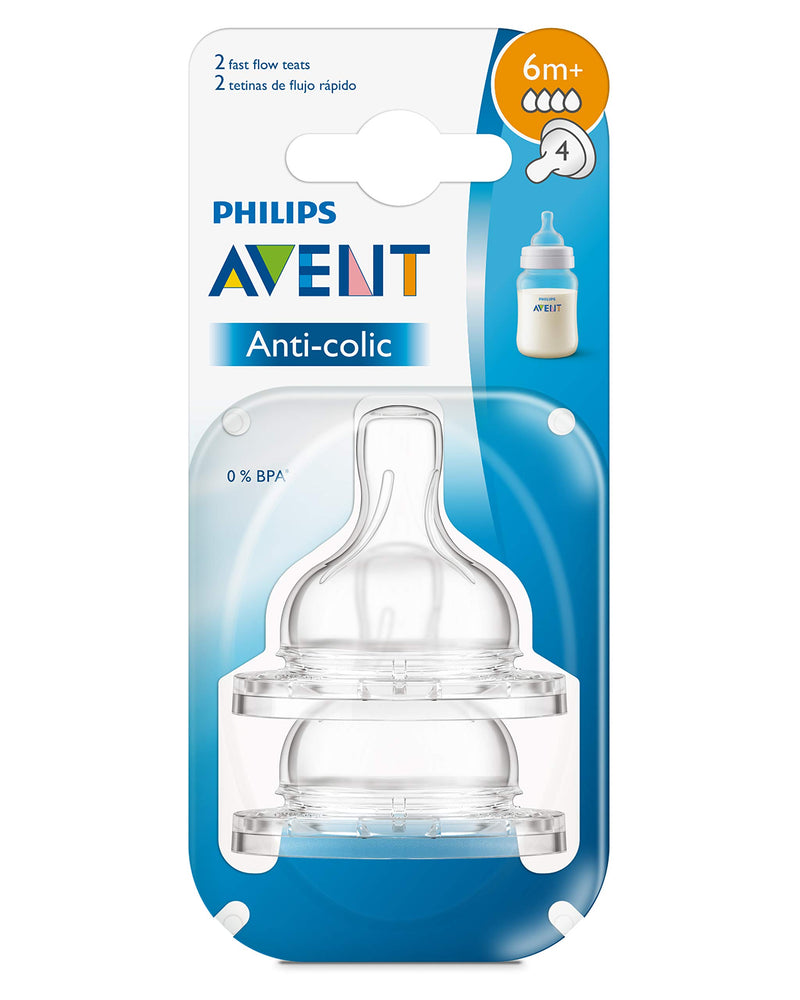 Philips Avent Anti-Colic Teats 6month+ Fast Flow 2 Pack