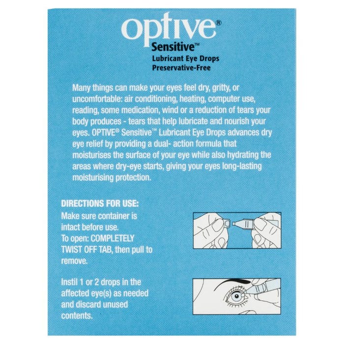Optive Sensitive Lubricant Eye Drops 0.4ml X 30 Vials