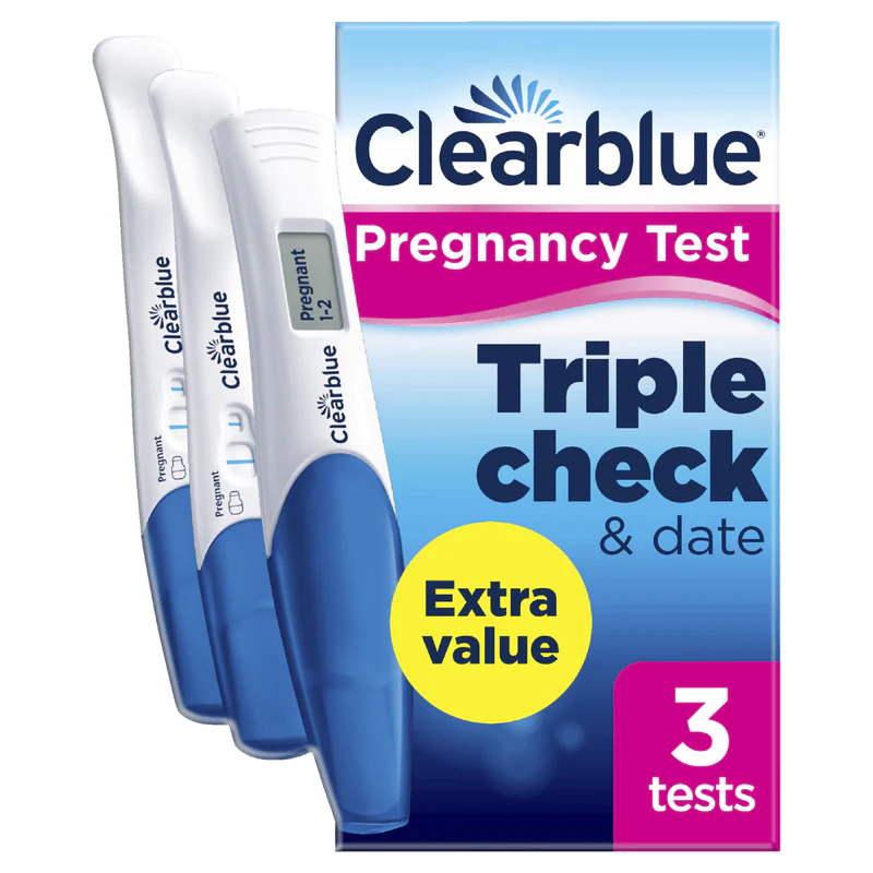 Clearblue Triple Check & Date Pregnancy Test Combo 3 Pack