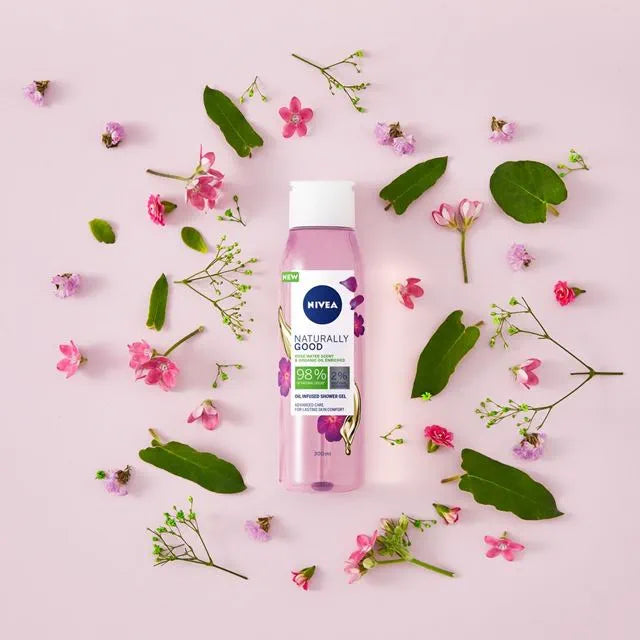 GEL TẮM DẦU HỮU CƠ NIVEA NATURALLY GOOD ROSE WATER SCENT & ORGANIC OIL SHOWER 300ml