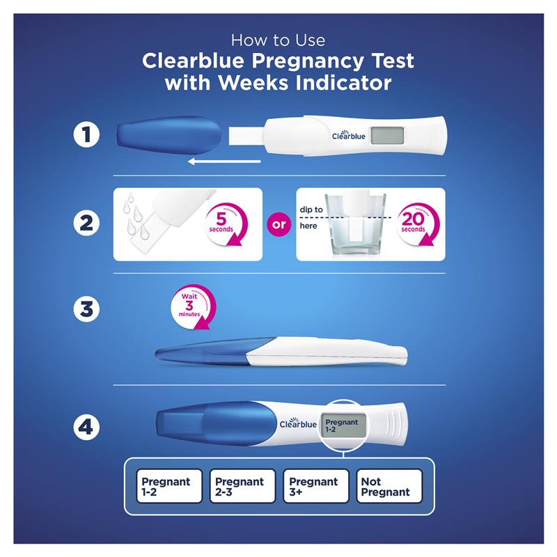 Thử thai kỹ thuật số Clearblue Số tuần Chỉ số 1 Thử nghiệm