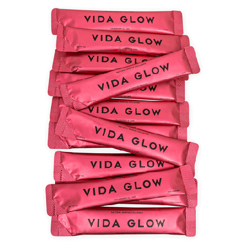 Vida Glow 天然海洋胶原蛋白 - 蔓越莓和青柠 30 包