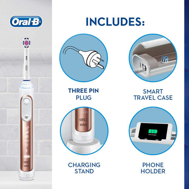 Bàn chải đánh răng điện Oral-B Genius 9000 Rose Gold