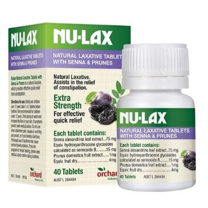 Nu-Lax Natural Laxative Tablets – Senna & Prune 40 Tablets