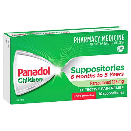 Panadol 儿童栓剂 6 个月 - 5 岁