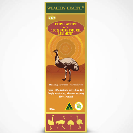 Wealthy Health Triple ACTIVE with 100% Pure EMU OIL Liniment 30ml