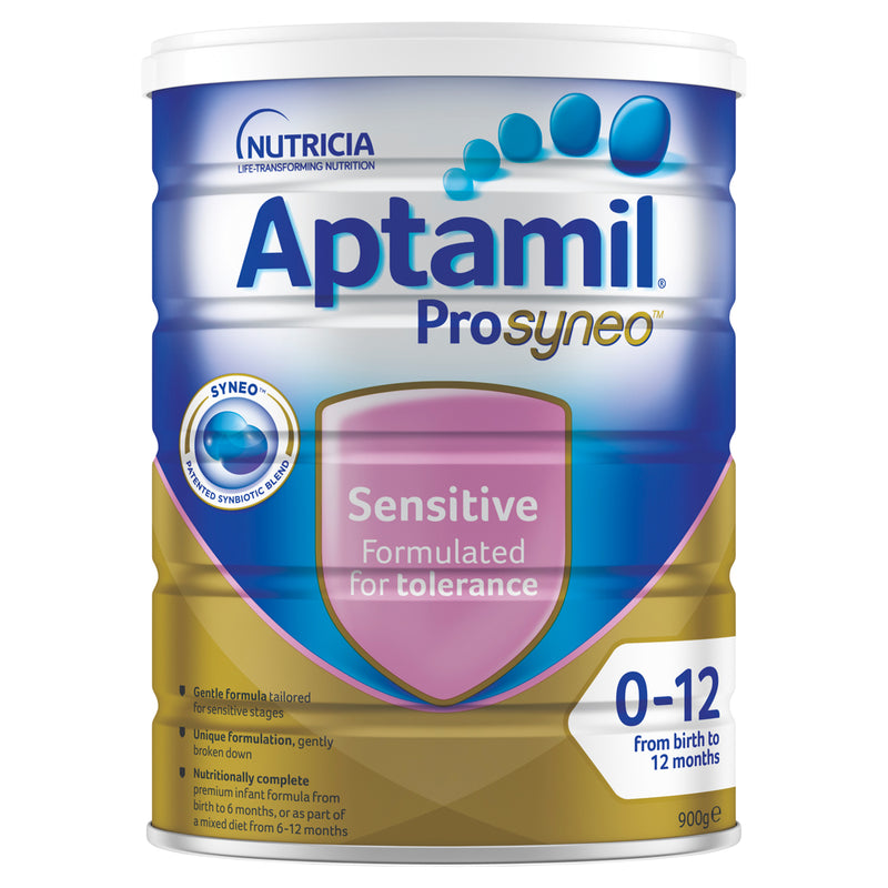 Aptamil Prosyneo Sensitive Baby Infant Formula được pha chế để dung nạp từ sơ sinh đến 12 tháng tuổi 900g