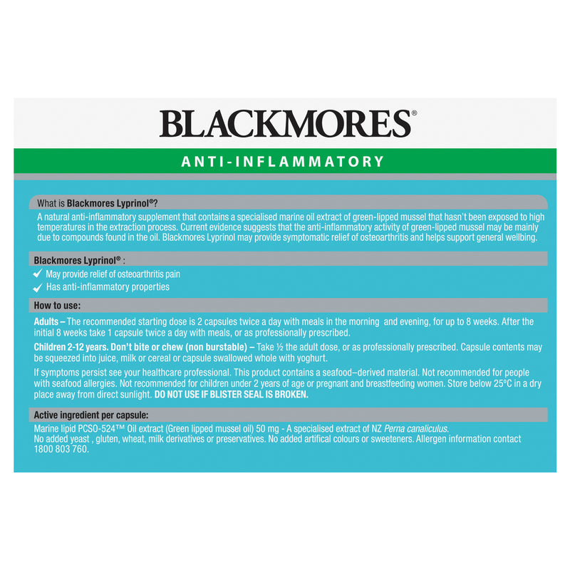 Viên nang Blackmores Lyprinol Marine Value Pack 100 viên