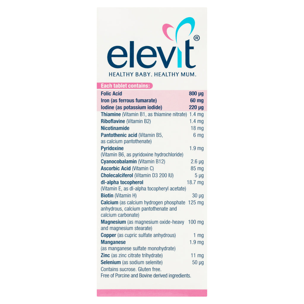 Elevit Box Elevit Pregnancy Multivitamin Tablets 100 Pack – Better Value Pharmacy ...