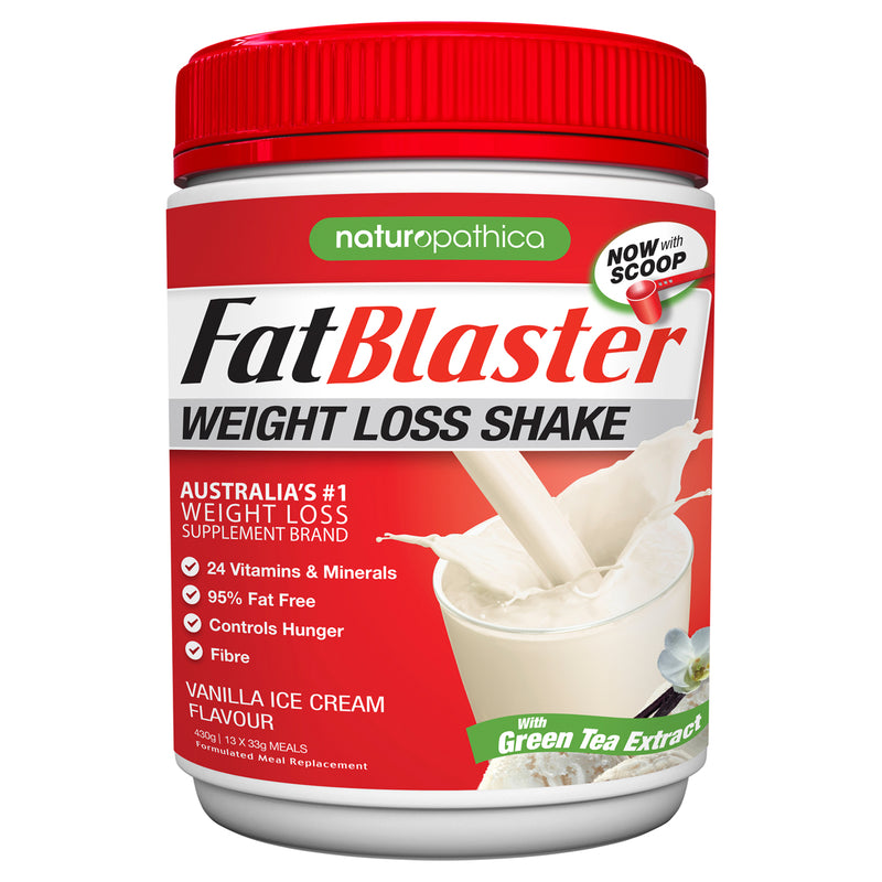 FatBlaster Weight Loss Shake Vanilla 30% Less Sugar 430g