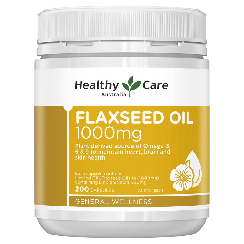 Healthy Care Flaxseed Oil 1000mg 200 Capsules