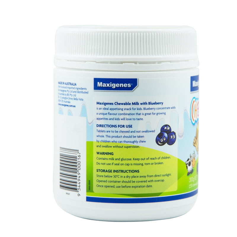 Maxigenes Chewable Milk with Blueberry 150 Tablets