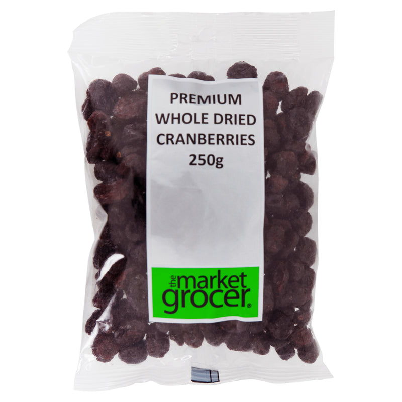 The Market Grocer Premium Whole Dried Cranberries 250gram