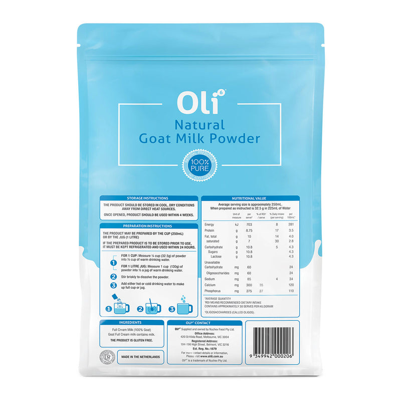Oli6 Natural Goat Milk Powder 1kg