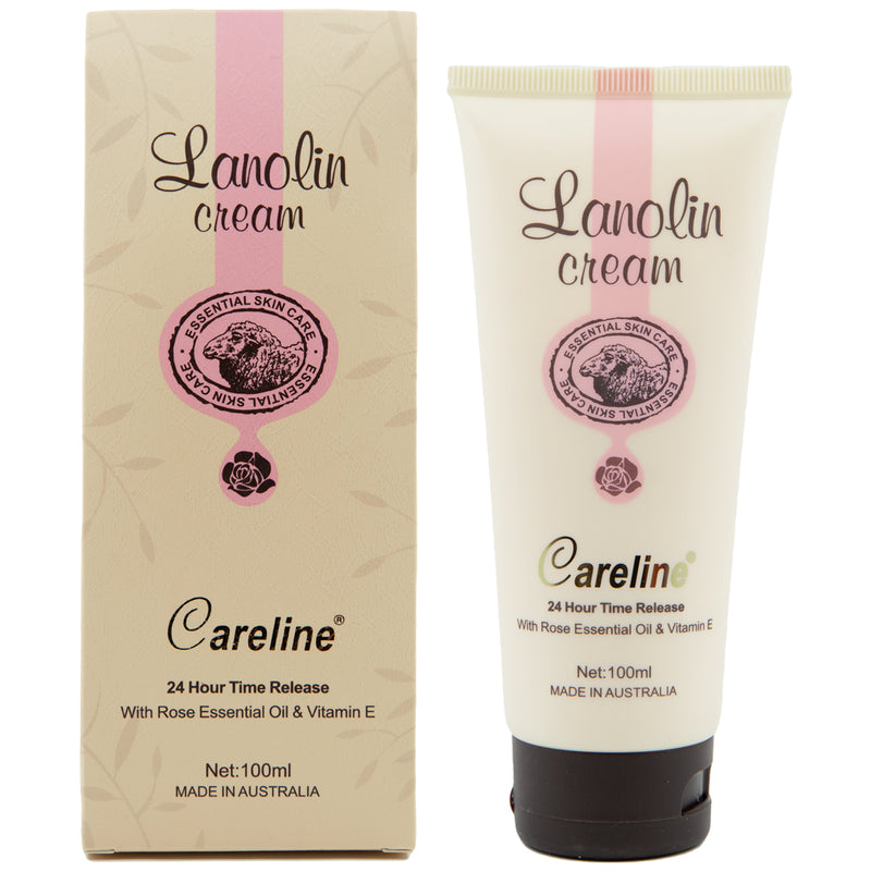 Careline羊毛脂面霜，含玫瑰精油和维生素E管100mL