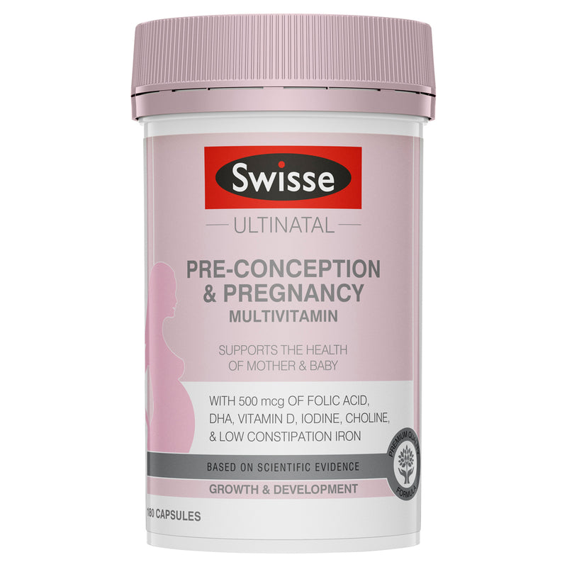 Swiss Ultinatal Pre-Conception & Pregnancy Multivitamin 180 Capsules