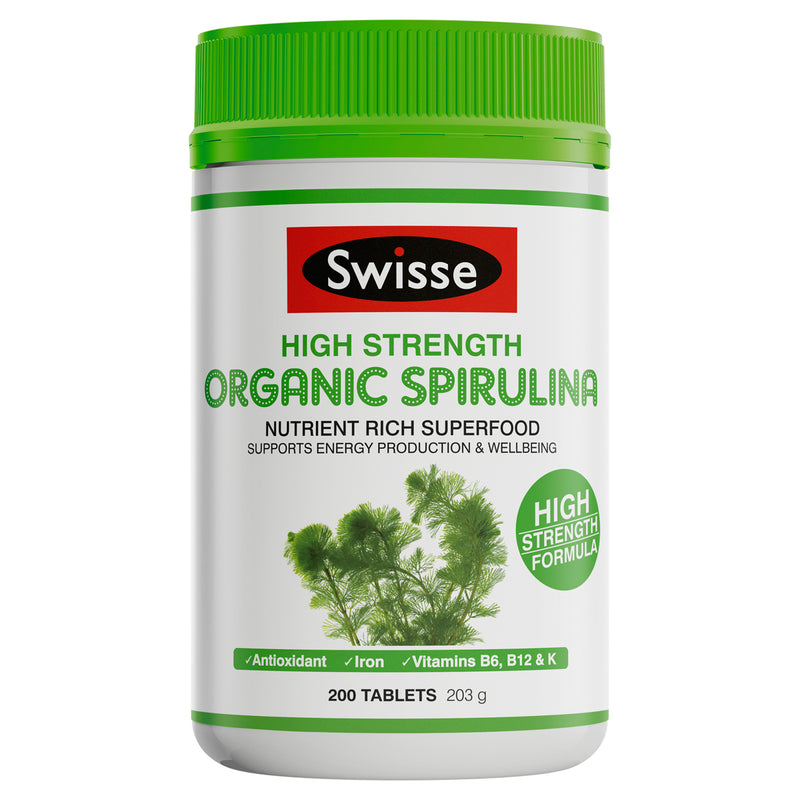 Swisse High Strength Organic Spirulina 1000mg 200 Tablets