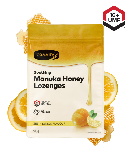 COMVITA Kẹo ngậm mật ong Manuka với keo ong (chanh và mật ong) 500g