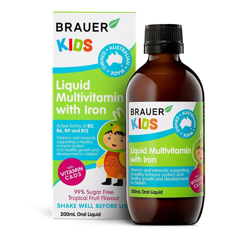 Brauer Kids Liquid Multivitamin With Iron 200ml